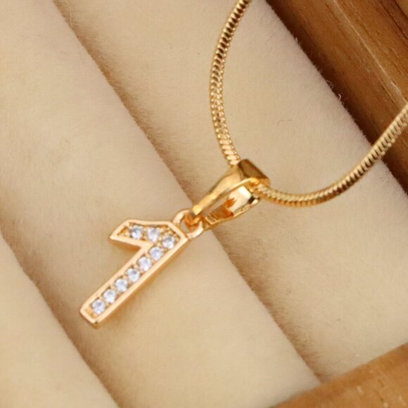 "Rose Gold Number 1 Pendant with Crystals – 18K Gold Plated Charm, XPPT1341 - Picture 1 of 13
